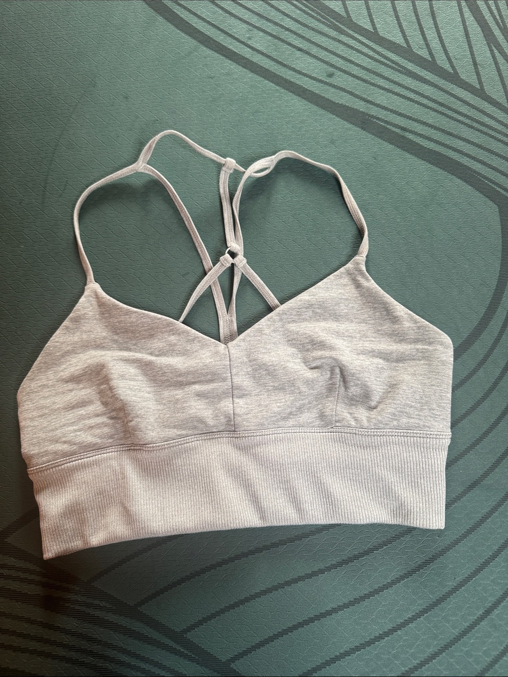 All yoga Light Gray Strappy workout top